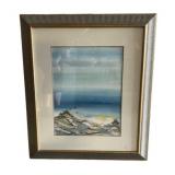 Seagull Seascape Watercolor