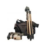 Canon Camcorder and Tripod