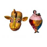 Handcrafted Wood Carved Folk Masks