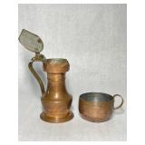 Copper Pitcher and Cup