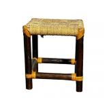 Wood and Rush Stool