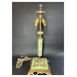 Vintage Green Onyx Lamp Base