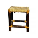 Wood and Rush Stool