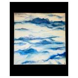 Large Blue and White Canvas Print