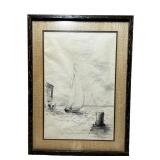 Framed Sailboat Sketch