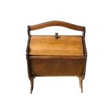 Vintage Wood Sewing Box and Contents