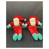 Stuffed Santa Clause Pair with Velvet Suit