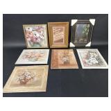 Floral Art Prints, Oak Frame, Black Frame