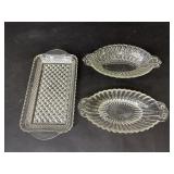 Pressed Glass Rectangle Tray, Oval Glass Dishes