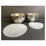 Stainless Steel Mixing Bowls with Plastic Lids