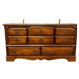 Solid Maple 8 Drawer Dresser Brass Hue Handles