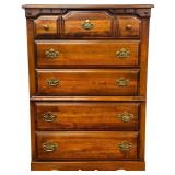 Solid Maple Five Drawer Dresser Brass Hue Handles