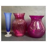 Purple Vase, Blue Vase , Burton Pink Vase