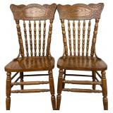 Two Solid Wood Dining Chairs