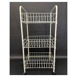 White Metal Rolling 3 Shelf Storage