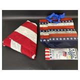 American Flag and Three Reusable Bags