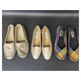 Three Pairs Women Slide On Shoes