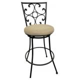 Metal and Fabric Bar Stool with Swivel