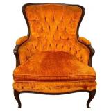 Vintage Orange Fabric Armchair