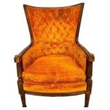 Vintage Orange Fabric Armchair