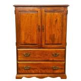 Two Drawer Solid Cherry Wood Armoire