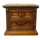 Two Drawer Wooden Nightstand
