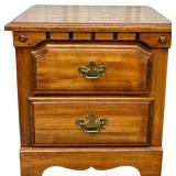 Wood Two Drawer Night Stand