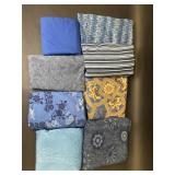 Eight Piece Assorted Blue Fabrics