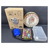Empty Biscuit Tin, Box, Pencil Box, Blue Box
