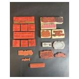 Various Wooden/Plastic Mounted Rubber Stamps