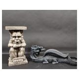 Gargoyle Pillar Statue, Dragon Incense Holder