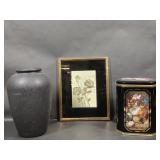 80ï¿½s Manifestations Rose Art, Black Vase, Empty