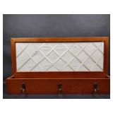 Cherry Wood Mail Organizer Wall Hanging Hooks