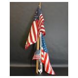 Five American Flags Various Sizes