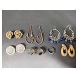 Costume Jewelry Gold Hue Silver Hue Earrings, Ring