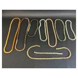 Eight Various Colored Necklaces & One Bracelet