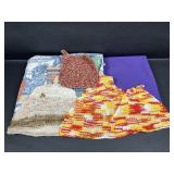 Oriental Vase Fabric, Purple Fabric, Knitted