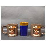 Cracker Barrel Mugs, Blue Pottery Mug
