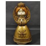 Revolving Angel Music Box Figurine Gold Hue
