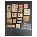 Various Wooden Mounted Rubber Stampers