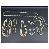 Costume Jewelry Faux Pearl Necklaces, Bracelets