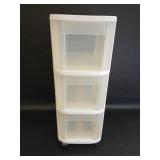 Sterilite 3 Drawer White Plastic Rolling Storage