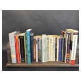 Wood Book Organizer, Vintage Book Assortment