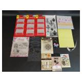 Various Stamps/Two Note Card Stands/Note Pads