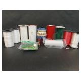 Christmas Tulle, Ribbon, Drum Basket, Ceramic Jar