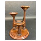Lathe Turned Wooden Candleholders