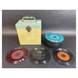 Small Record Player Disc Case With Records