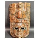 Hand Carved & Painted Wooden Wall Hanging Mask