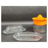 Gemco Citrus Hand Juicer & Butter Dishes