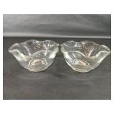 Ruffled Edge Clear Glass Bowls
